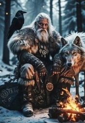 Diamond painting noordse krijger met wolf 30 × 40 cm