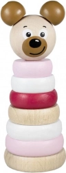 Roze houten piramide met berenhoofd
