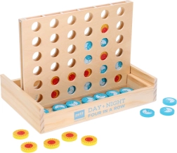 Houten spel Vier op een rij dag en nacht