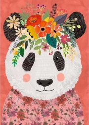 Puzzel 1000 stukjes HEYE panda uit de Floral Friends-collectie