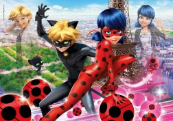 Puzzel Miraculous: Ladybug en Kat Noir in Parijs 104 stukjes