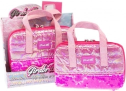cosmetische tas GIRABRILLA met uitrusting en spiegeltje, donkerroze