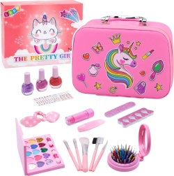 Kinder make-uptasje met eenhoorn en cosmeticaset