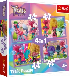 Trefl puzzel Trolls 3: Kleurrijk avontuur 4-in-1 (35, 48, 54, 70 stukjes)