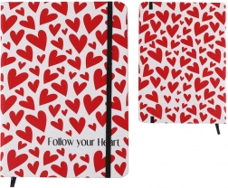 Notitieboek A5 met stevige omslag en harten