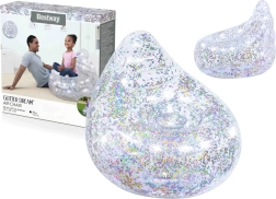 Regenboog opblaasbare stoel met glitter
