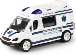 Metalen ambulance van het Stedelijk Ziekenhuis Ostrava in een plastic doosje