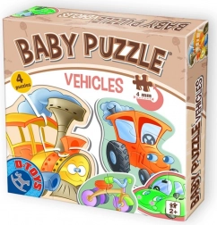 Baby puzzel vervoersmiddelen 4-in-1 (2–4 stukjes) van D-Toys