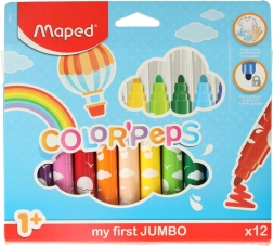 Viltstiften voor kleine kinderen 1+ MAPED Color’Peps Early Age, 12 kleuren