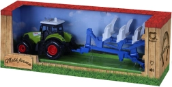 Kunststof tractor met licht en geluid met ploegaanhanger