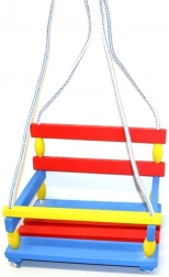 Houten gekleurde schommel met veiligheidsbeugel