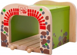 Houten dubbele tunnel voor treinbanen BIGJIGS RAIL