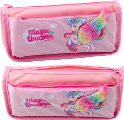 Schooletui Eenhoorn met glinsterende 3D-vleugel roze
