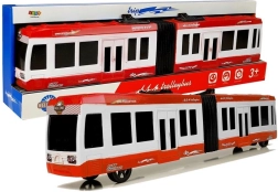 Gelede bus met vliegwiel rood