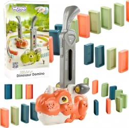 Woopie dinosaurus-locomotief voor domino met verlichting – oranje