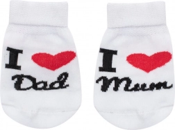 New Baby katoenen kindersokken i love mum and dad wit 0–3 maanden