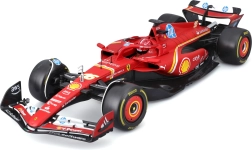 Bburago model F1 Ferrari SF-24 1:18 Charles Leclerc met figuur en vitrinekast