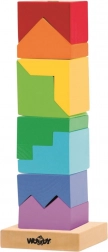 Kleurige houten toren om te stapelen