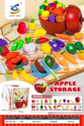 Set fruit en groenten om te snijden in een appel