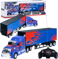 Grote vrachtwagen met oplegger op afstandsbediening