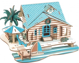 Woodcraft houten 3D-puzzel Villa op Bali
