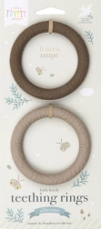 Siliconen bijtringen met bladeren voor baby’s, 2 stuks – Choco-crème