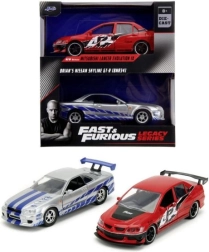 Fast & Furious – dubbelpack modellen Mitsubishi Lancer Evo IX 2006 en Nissan Skyline GT‑R R34 1:32