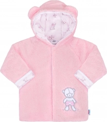 Winter babyjasje met capuchon New Baby Nice Bear roze