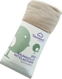 Träumeland hoeslaken van biologisch katoen met elastaan 40 × 90 cm taupe