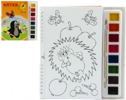 Kleurboek Krtek met waterverf en penseel