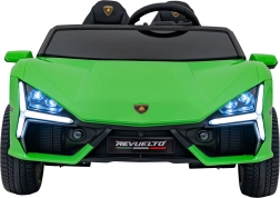 Elektrische kinderauto Lamborghini Revuelto XL – groen, 24 V, 4x200 W, dubbele stoel