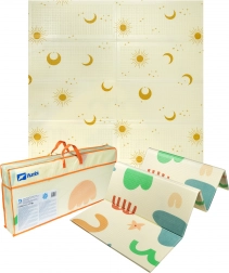 Grote dubbelzijdige opvouwbare XPE-schuimmat HUMBI 200 × 180 cm met zon- en maansdessins