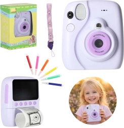 Instantcamera voor kinderen met print 16×, paars, met accessoireset