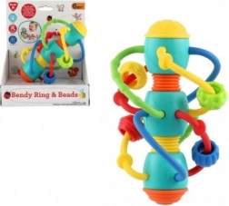 Spiraalvormige rammelaar en bijtring met kralen voor baby's