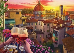 Ravensburger puzzel Gezellige plekken: terras in Florence XXL 500 stukjes