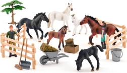 Set van 25 Faunica-paarden (wit en zwart)