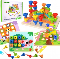 Tooky Toy multifunctioneel bord met gekleurde schroeven voor vormonderwijs