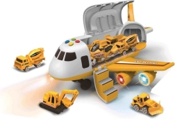 Passagiersvliegtuig met laadruimte en 3 autootjes 1:64