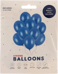 Parelmoerblauwe latexballonnen 27 cm (10 stuks)