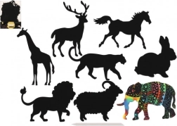 Krasplaatjes van dieren - regenboog 8 stuks