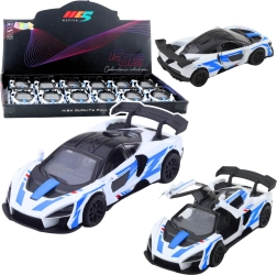 Metalen race-sportwagen 1:32 met pull-back aandrijving en openslaande deuren – wit