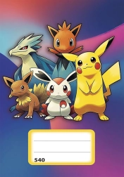 Ongevoogd A5 schrift met geanimeerde karakters