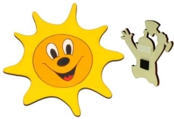 Dodo houten decoratieve magneet zonnetje