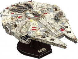 4D papieren model STAR WARS Millennium Falcon met standaard