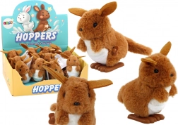 Opwindende springende pluchen kangoeroe bruin