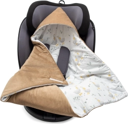 Gevoerde wikkeldeken voor autostoeltje New Baby, bruine velvet