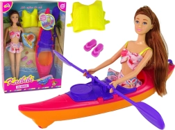 Poppen Set met Kajak en Accessoires - Roze