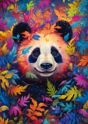 Puzzel panda in de regenboogbos 1000 stukjes