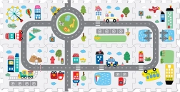 Schuimpuzzels weg 8 stuks