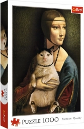 Puzzel 1000 stukjes Dame met kat